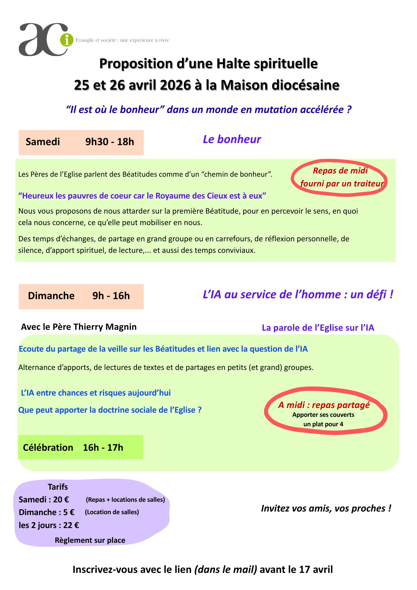 halte spirituelle territoire de Saint Etienne